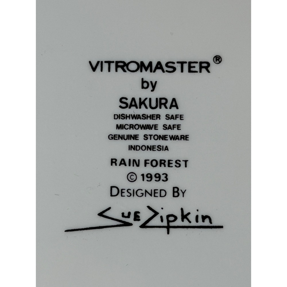 Sakura Vitromaster Rain Forest Dinner Plate Sue Zipkin 1993 Jungle Leopard Zebra - Picture 7 of 8